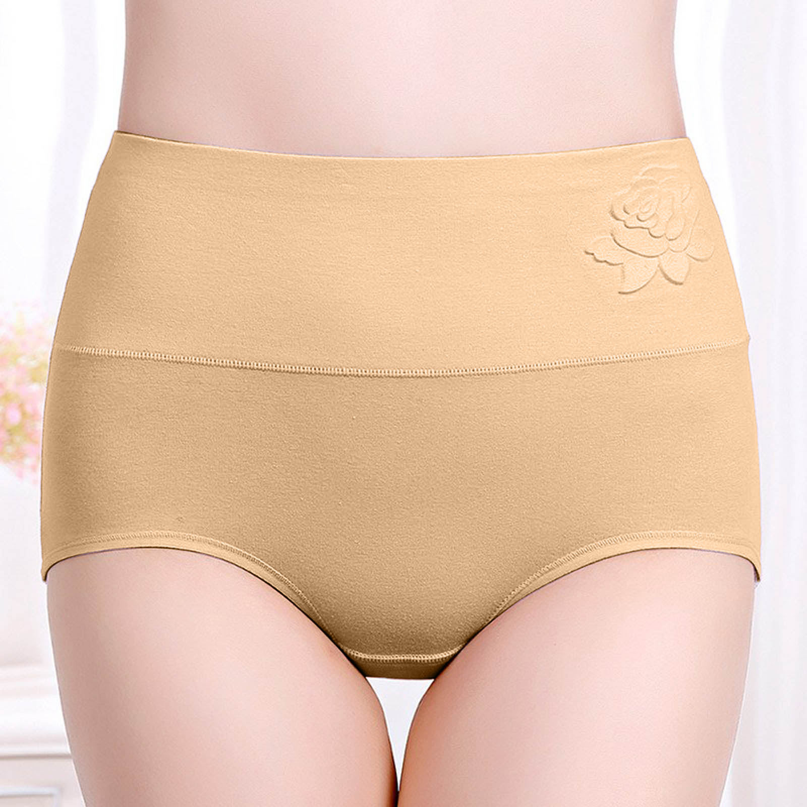 thumbnail image 3 of Braguitas posparto de cintura alta para mujer, cobertura total - Algodón, color liso, cómodas - L-XXL, 3 of 6